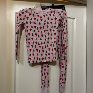 Crewcuts Pink and Green Tree Print Kids Pajama Set
